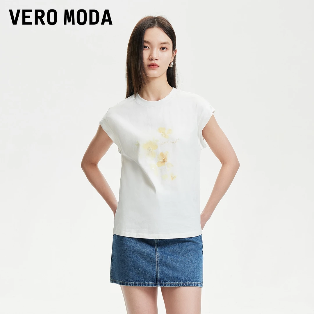 【重百优选】Vero ModaT恤圆领无袖背心百搭通勤325201024