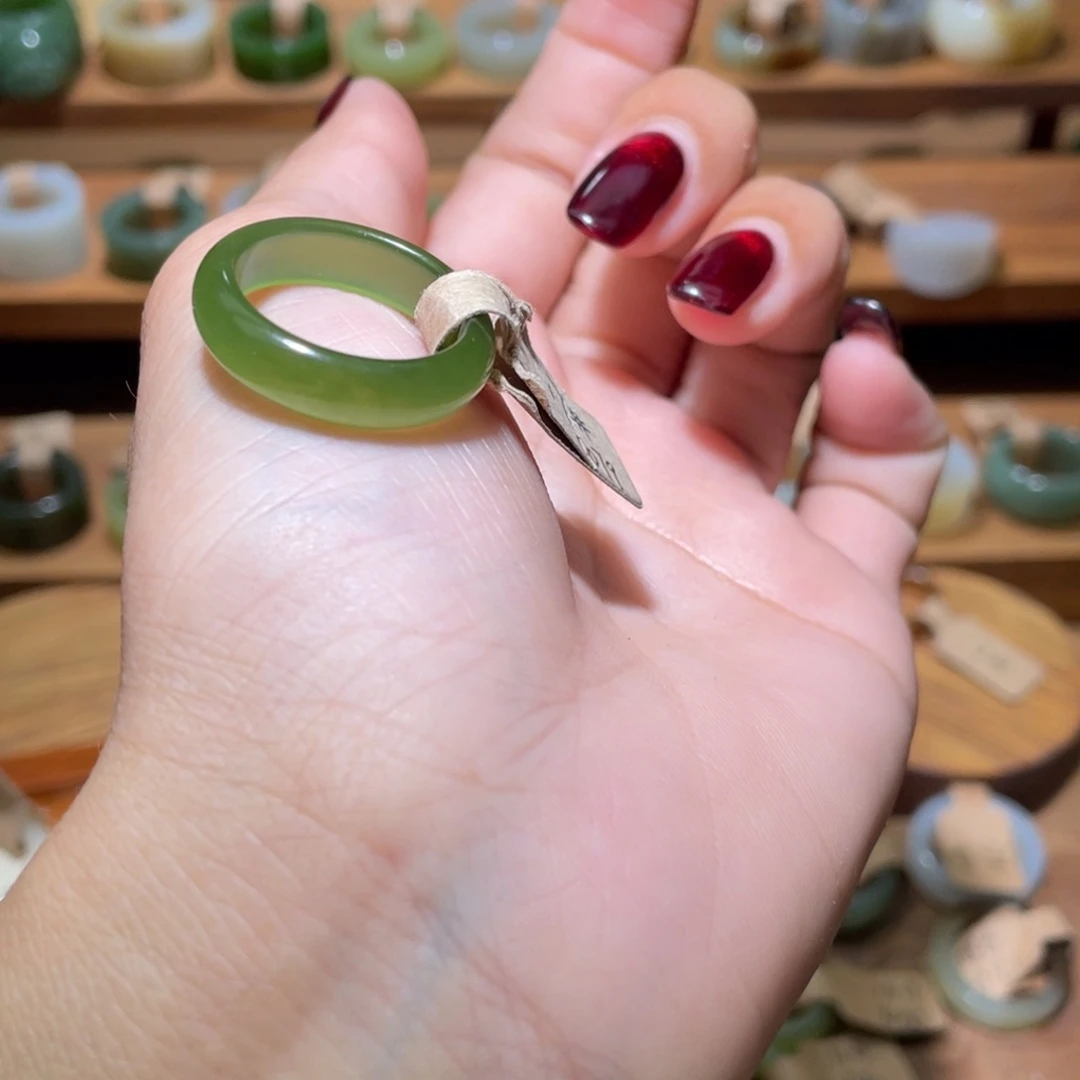 和田玉戒指未镶嵌Q*喵18.0