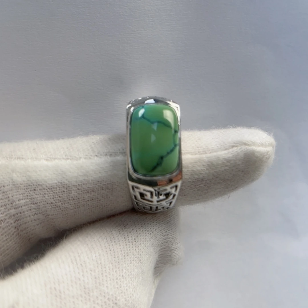 【闪购商品】银S925镶嵌绿松石珠宝奇石