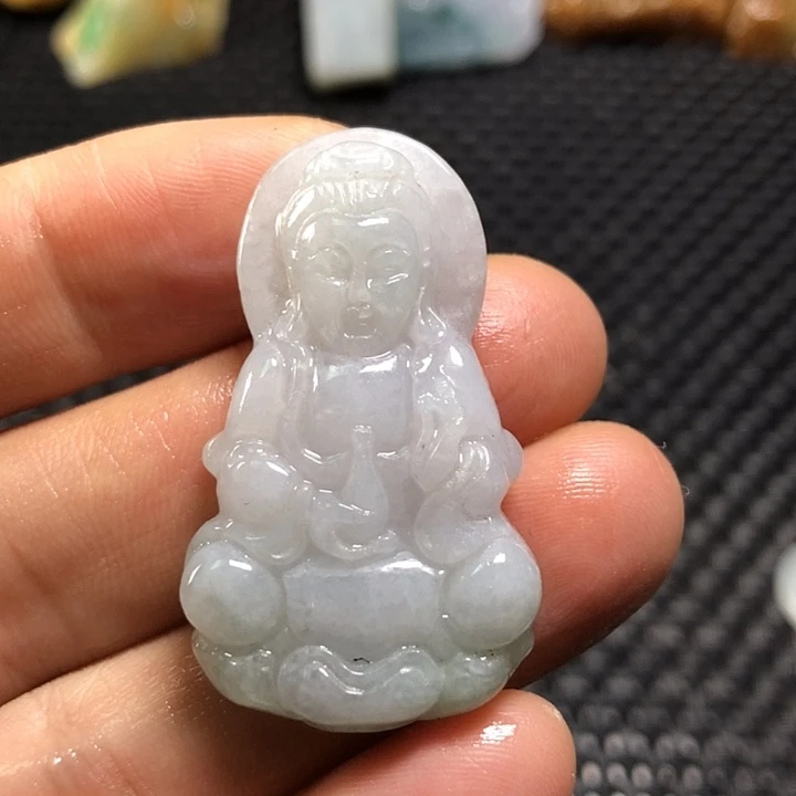 翡翠颈饰未镶嵌缅甸翡翠观音吊坠