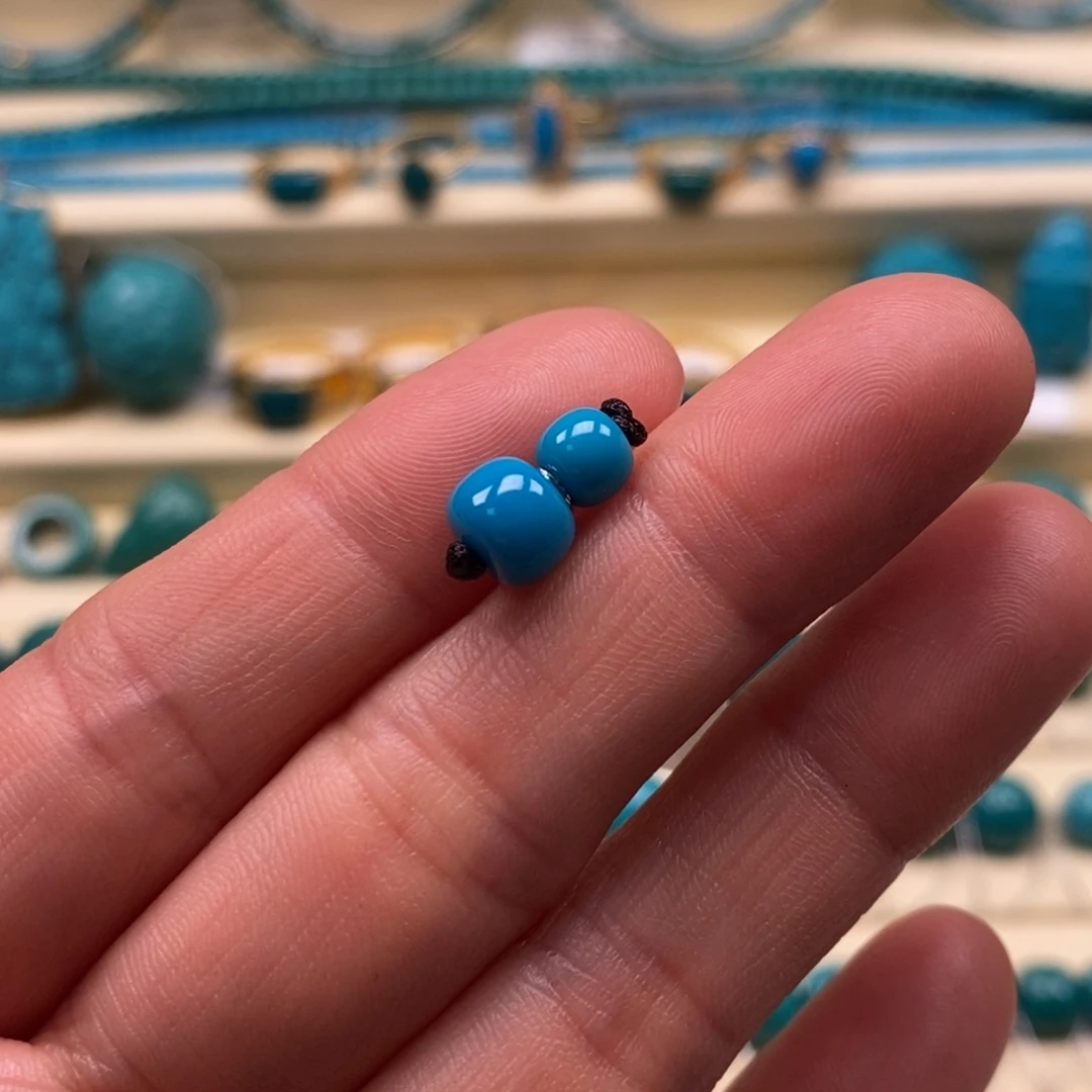 绿松石未镶嵌珠宝奇石直径5.3/7.1老型