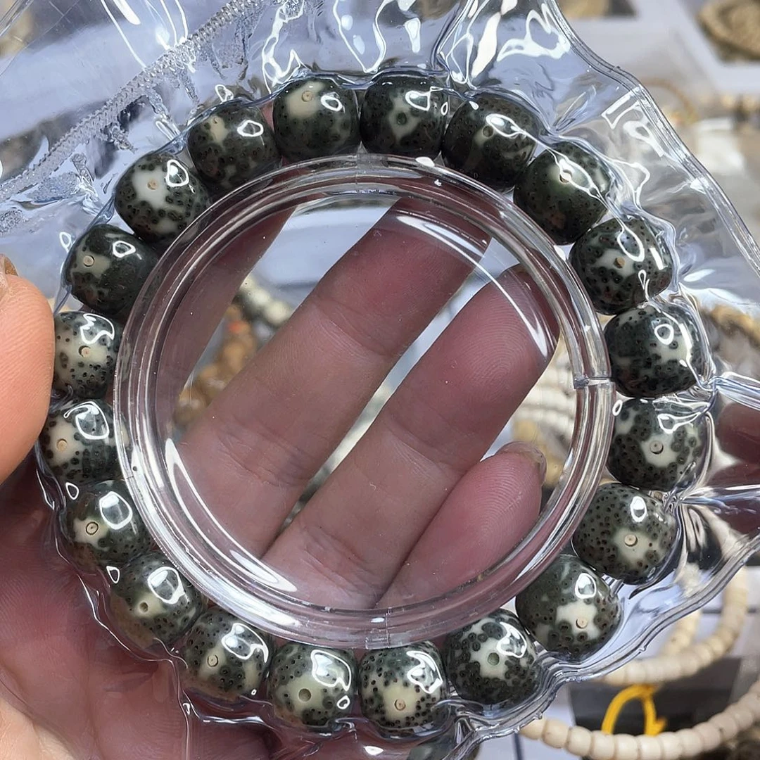 星月菩提手串原生态绿大尺寸手串12/11