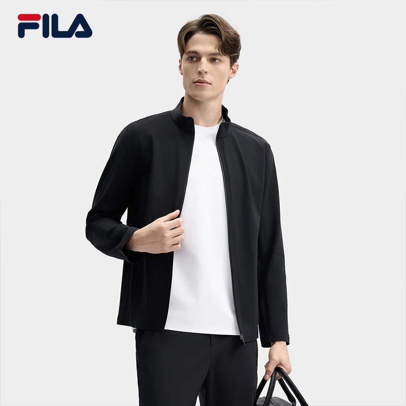 FILA斐乐运动外套男士2025年春季新款休闲立领开衫F11M512503F