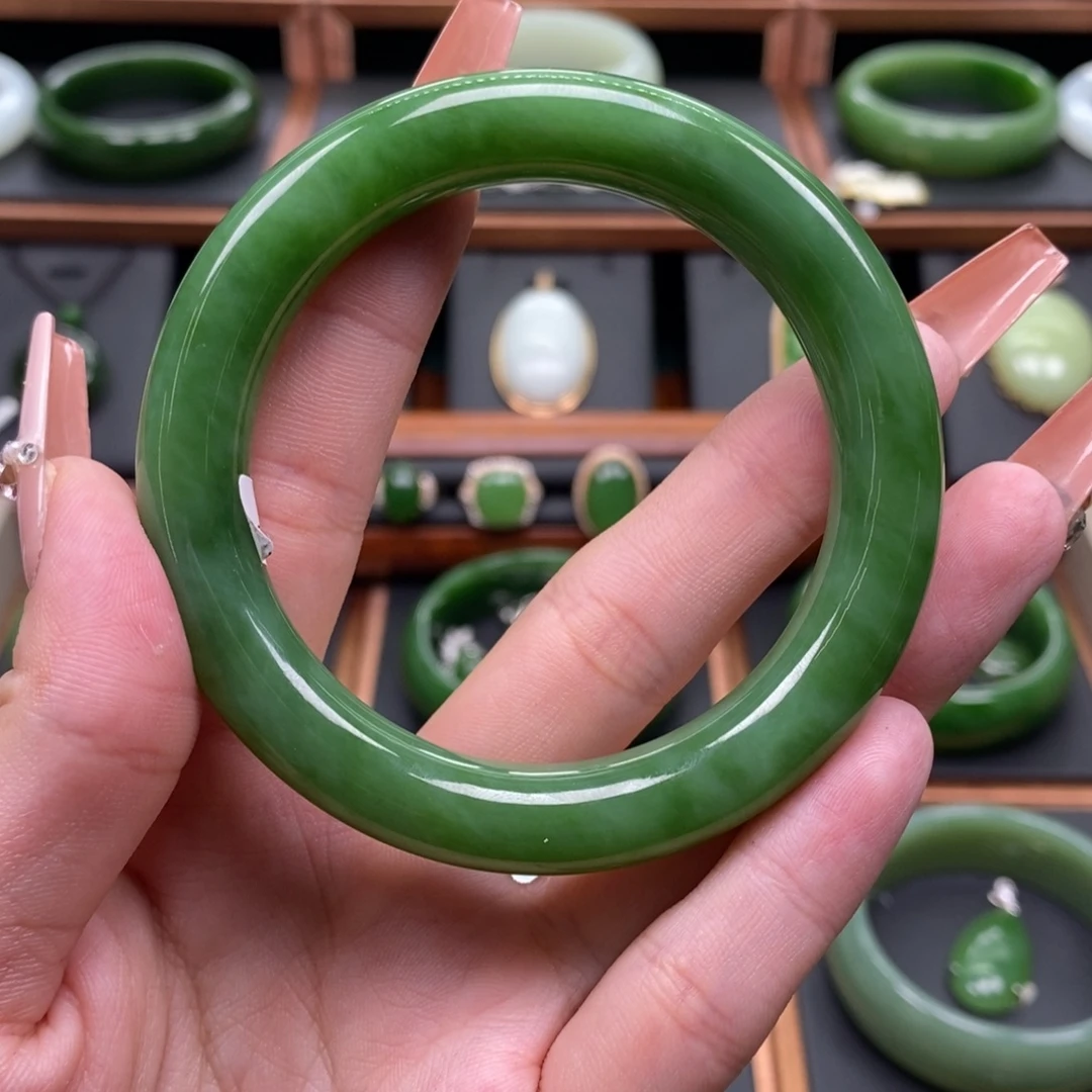 和田玉（碧玉）未镶嵌手镯5455