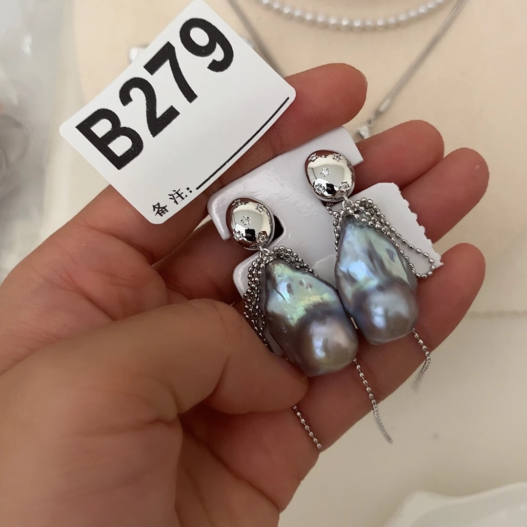 合金淡水珍珠耳饰