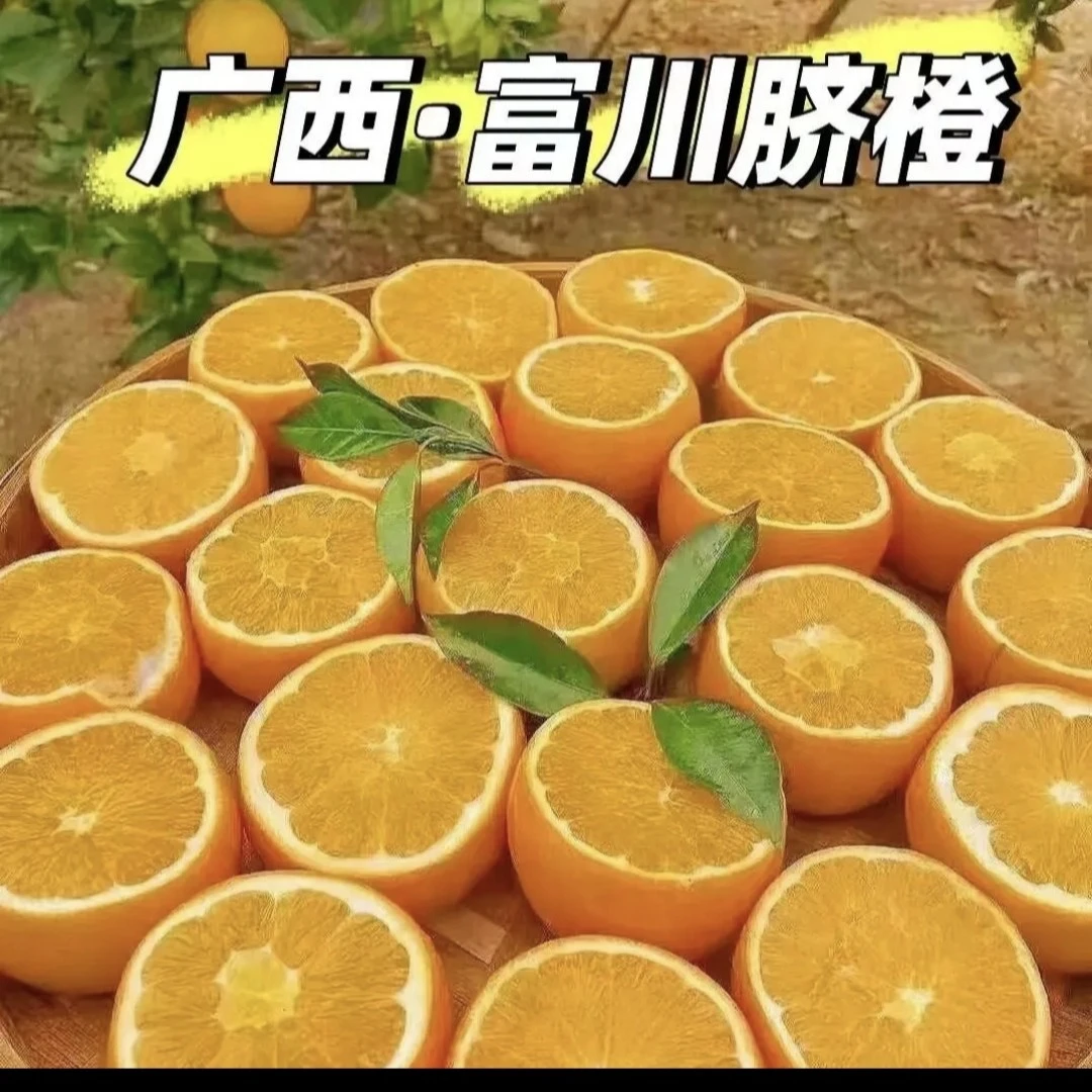 广西富川脐橙新鲜现摘卡车当季水果甜橙子产地直发手剥水果