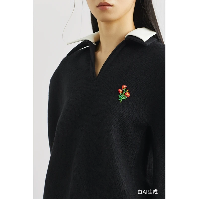 SHUSHUTONG女士贴花羊毛混纺毛衣