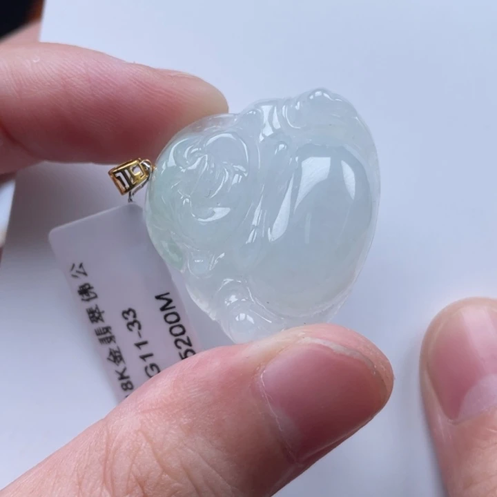 翡翠18K金镶嵌颈饰阿*佛公