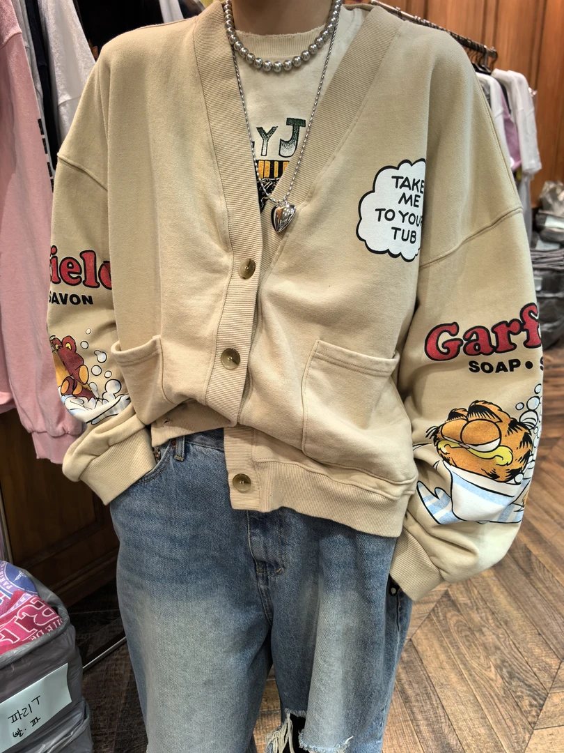 《韩国正品》NO退/加菲猫卫衣开衫/1475