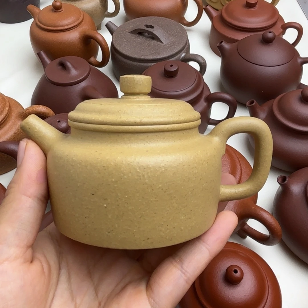 茶壶紫砂梨皮绿泥德钟130cc瑕疵