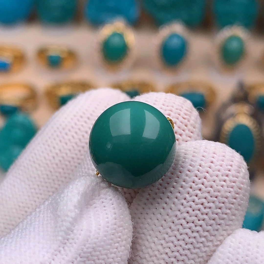 未镶嵌绿松石珠宝奇石13mm