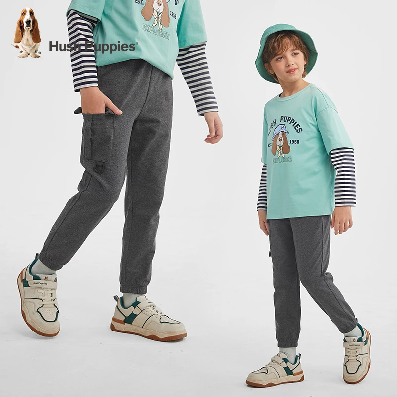 【针织长裤】暇步士童装2025年春季新款儿童单毛圈户外运动针织长裤