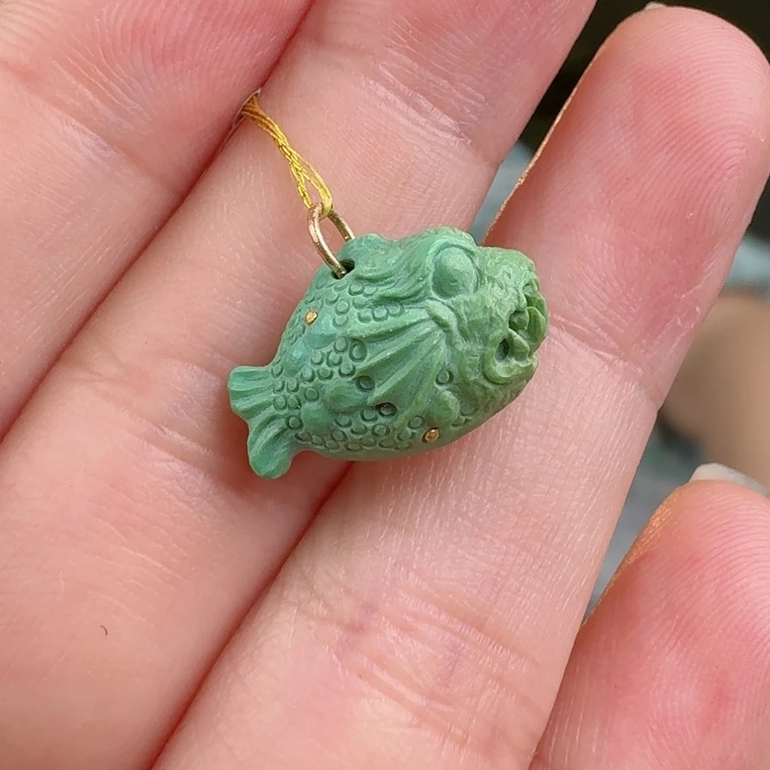 绿松石珠宝奇石18K金镶嵌