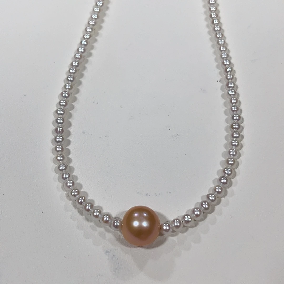 淡水珍珠颈饰银S925镶嵌