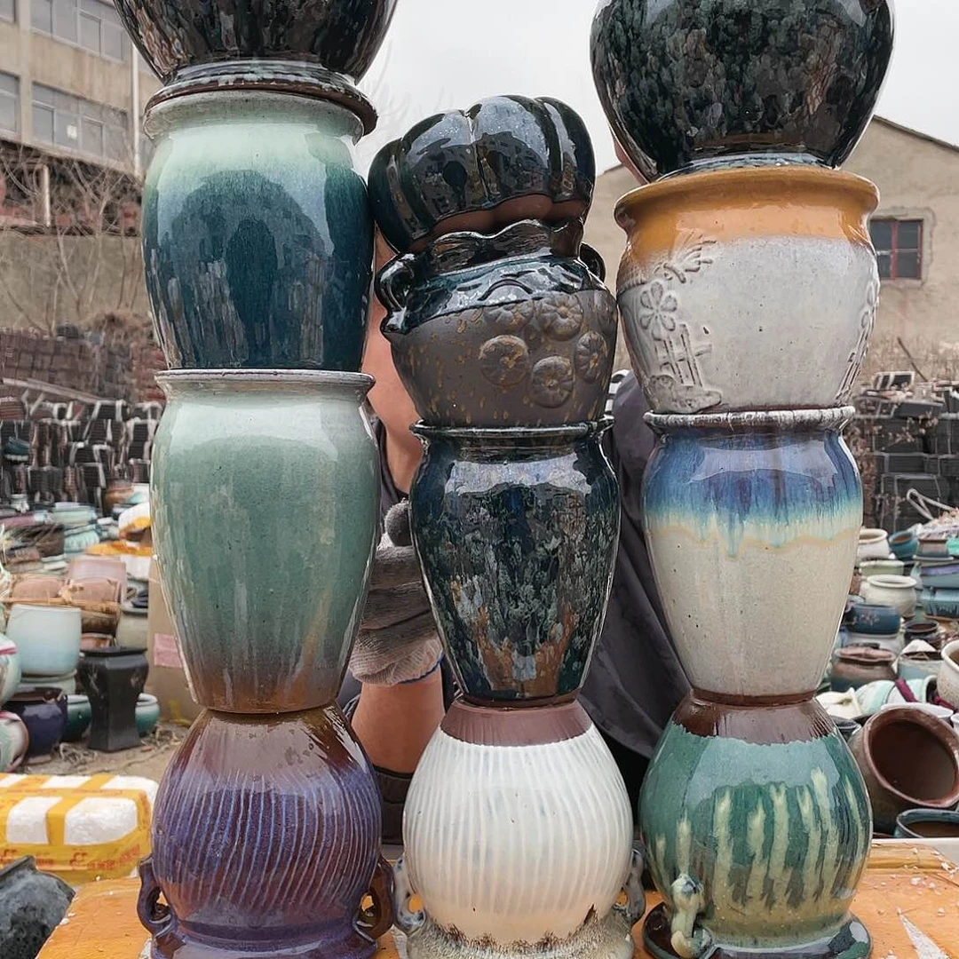 无铅玻璃宜兴紫砂花盆