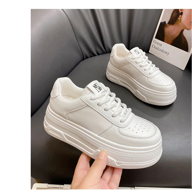 新款小白鞋时尚百搭小个子增高6mc休闲松糕鞋韩版板鞋ins厚底