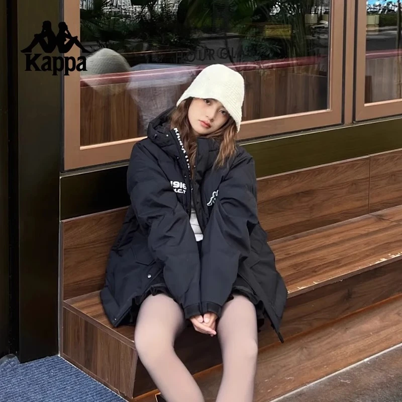 Kappa卡帕背靠背运动羽绒服男2024新款冬户外保暖上衣开衫外套女