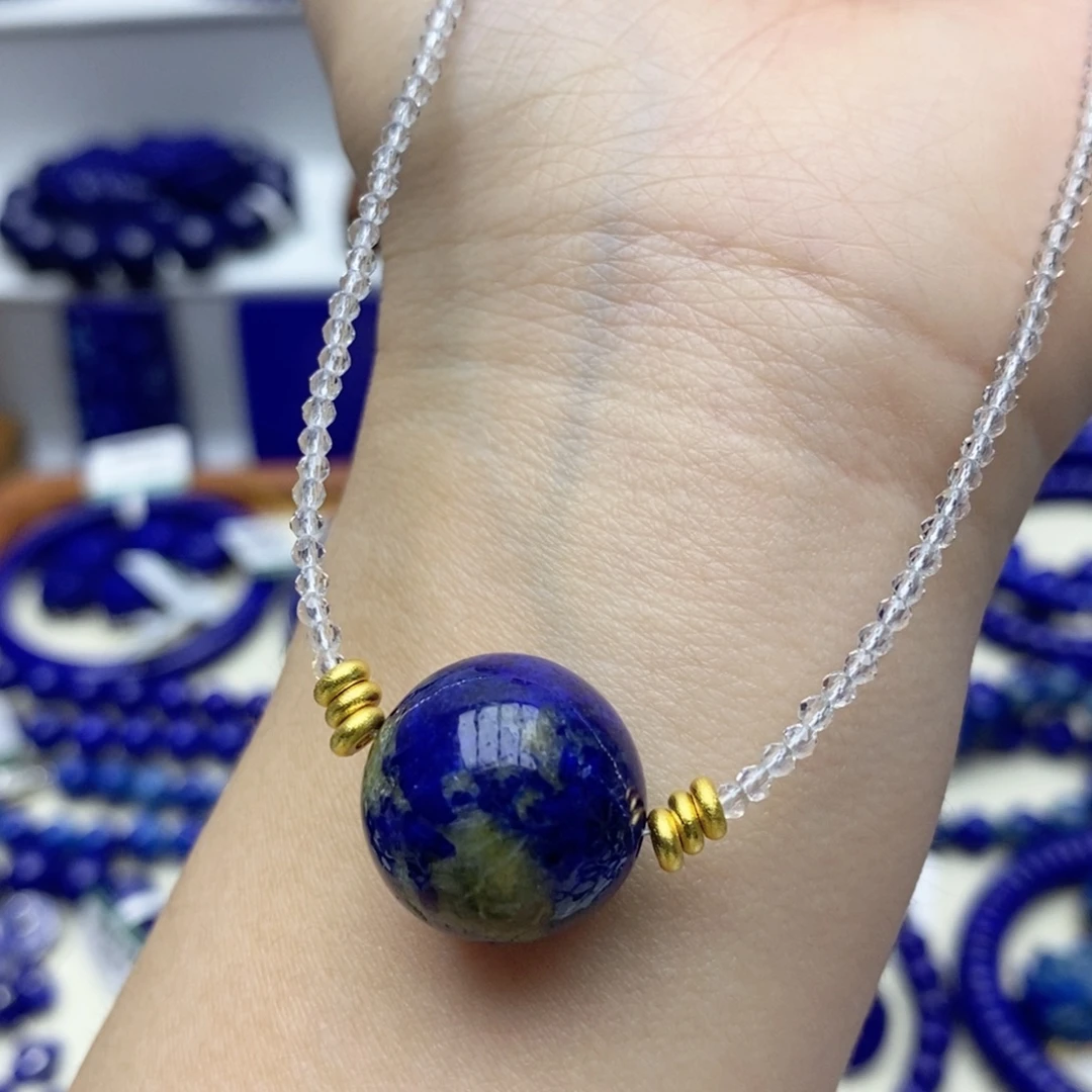 青金石未镶嵌颈饰