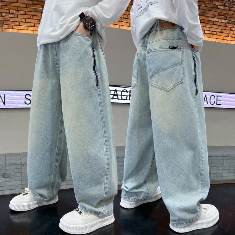 男童牛仔裤春秋款2025新款儿童春装裤子休闲洋气韩版炸街宽松潮款