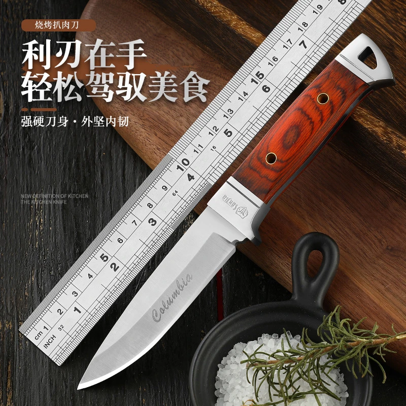 户外小刀野营刀手把肉刀锻打手工屠宰刀不锈钢水果刀便携多用小刀