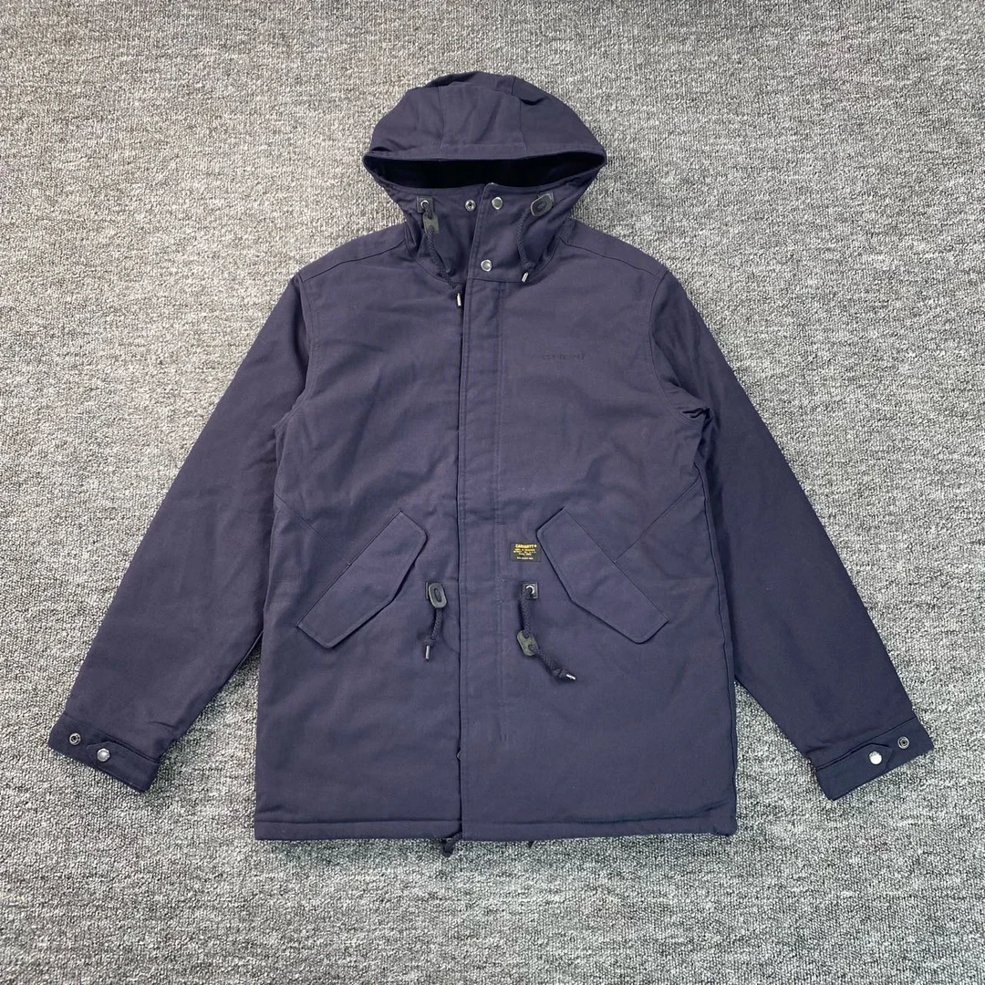 99新 YSL/圣罗兰 03860/Carhartt WIP深蓝色连帽派克棉服外套/S码