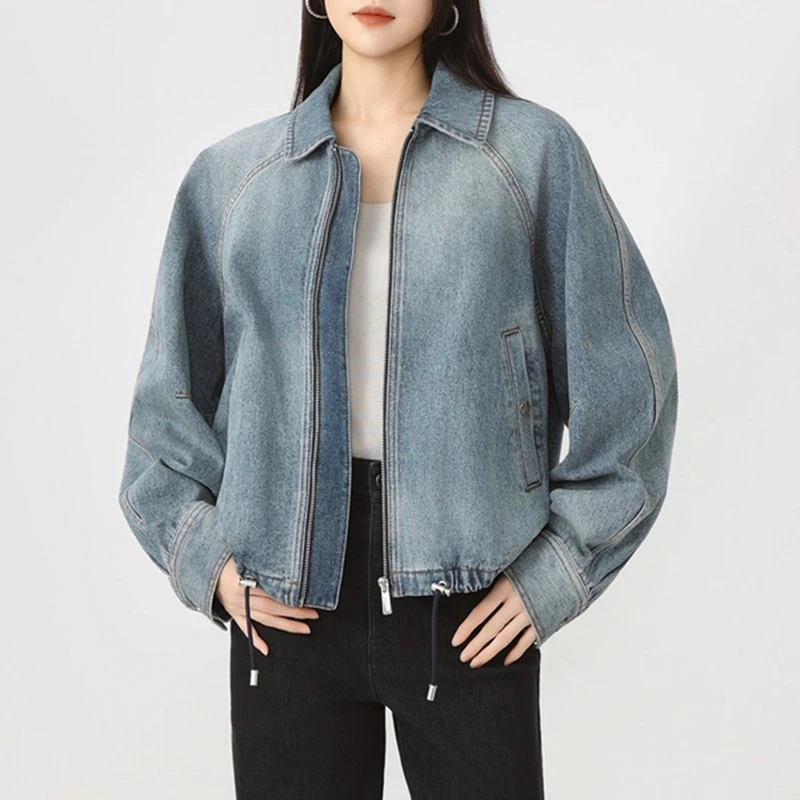 {专柜}正品商场同款春秋新款休闲宽松潮流纯色牛仔外套女540077