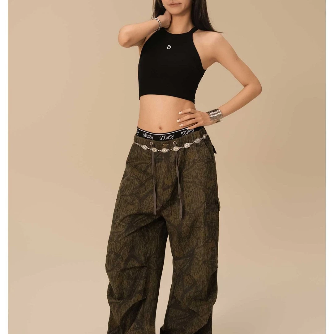 黑色挂脖背心带胸垫时尚辣妹女士健身修身显瘦宽松运动吊带夏季