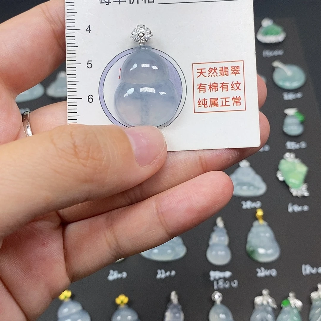 F***）翡翠18K金镶嵌颈饰