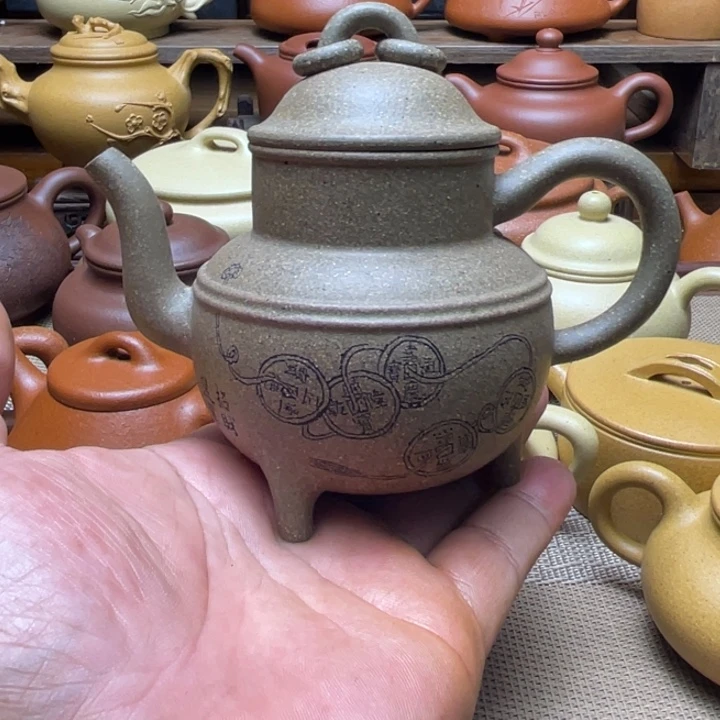 鱼***红泥茶壶宜兴紫砂壶半手工制作