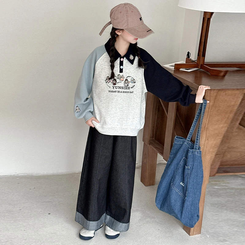 女童套装春秋款2025新款儿童洋气时髦卫衣中大童休闲运动两件套潮