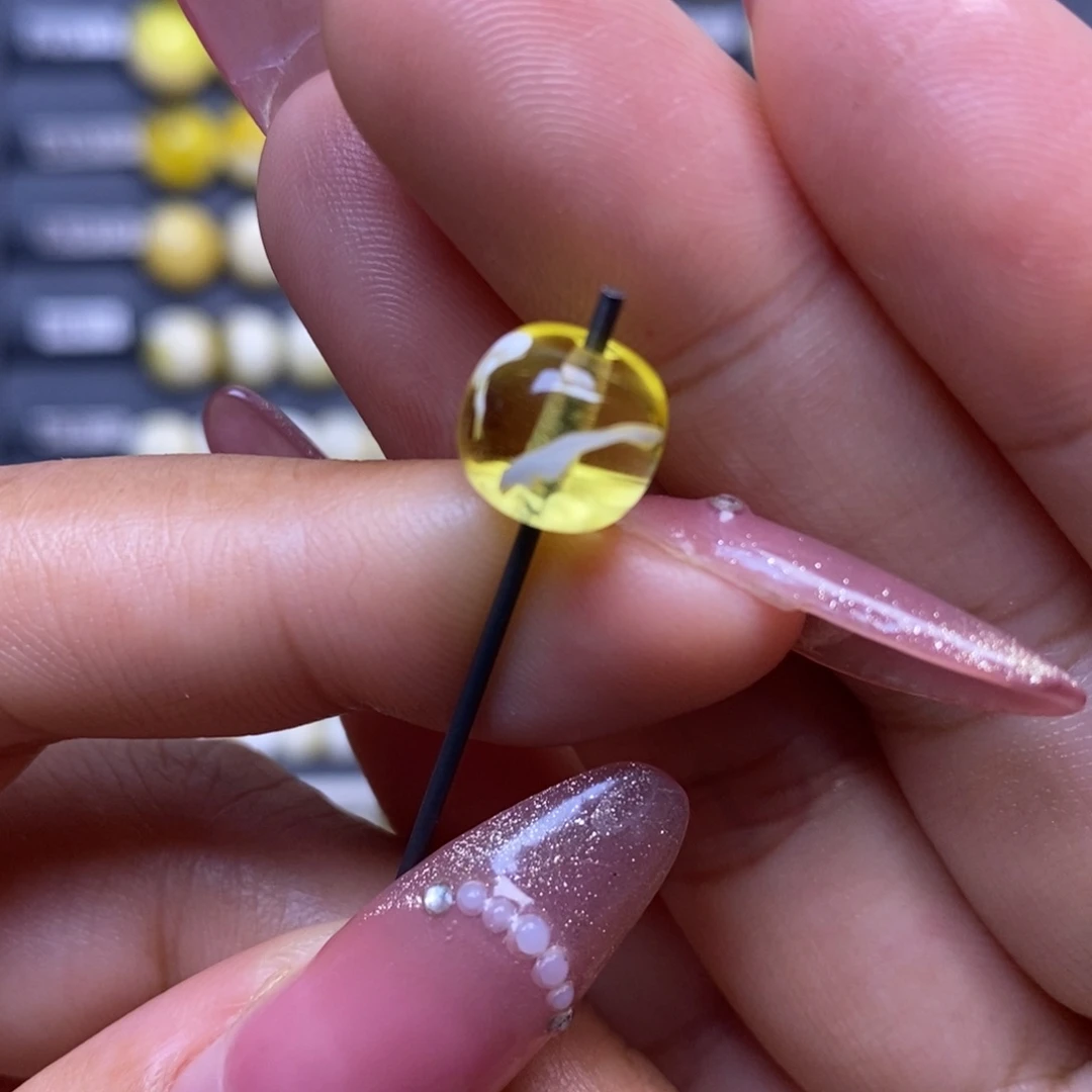 蜜蜡未镶嵌珠宝奇石净水漂花老型9.3*8.3mm