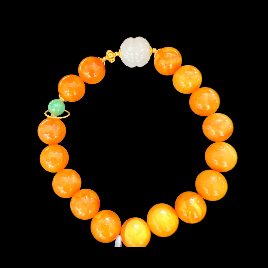 V6133蜜蜡18k手串孤品