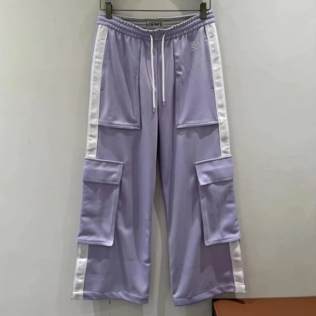 99新 LOEWE/罗意威 1j075 SS23 logo刺绣撞色长裤 s码 公价1.2w