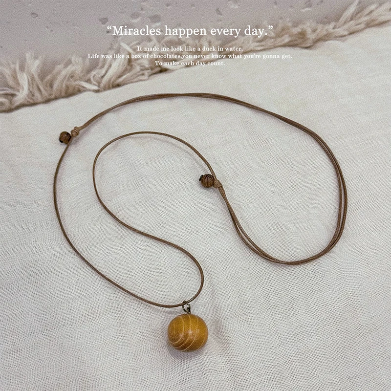 非金属布艺项链 DA·Tender-“复古木珠毛衣链”