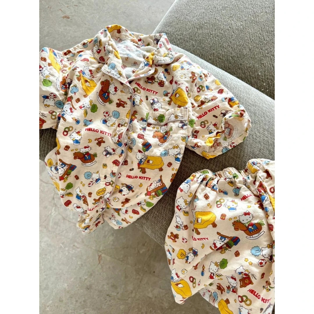 日系风睡衣女夏天网红凯蒂猫薄款宽松外穿短袖短裤爆款家居服