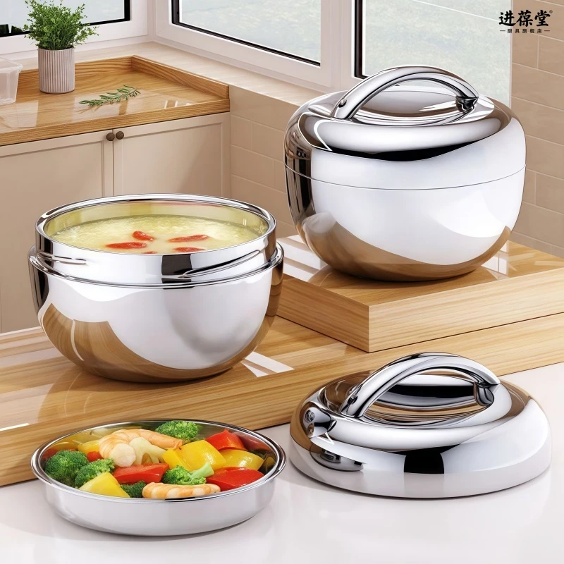 苹果型饭盒不锈钢保温便当盒手提圆形餐盒带盖上班族学生早餐带饭