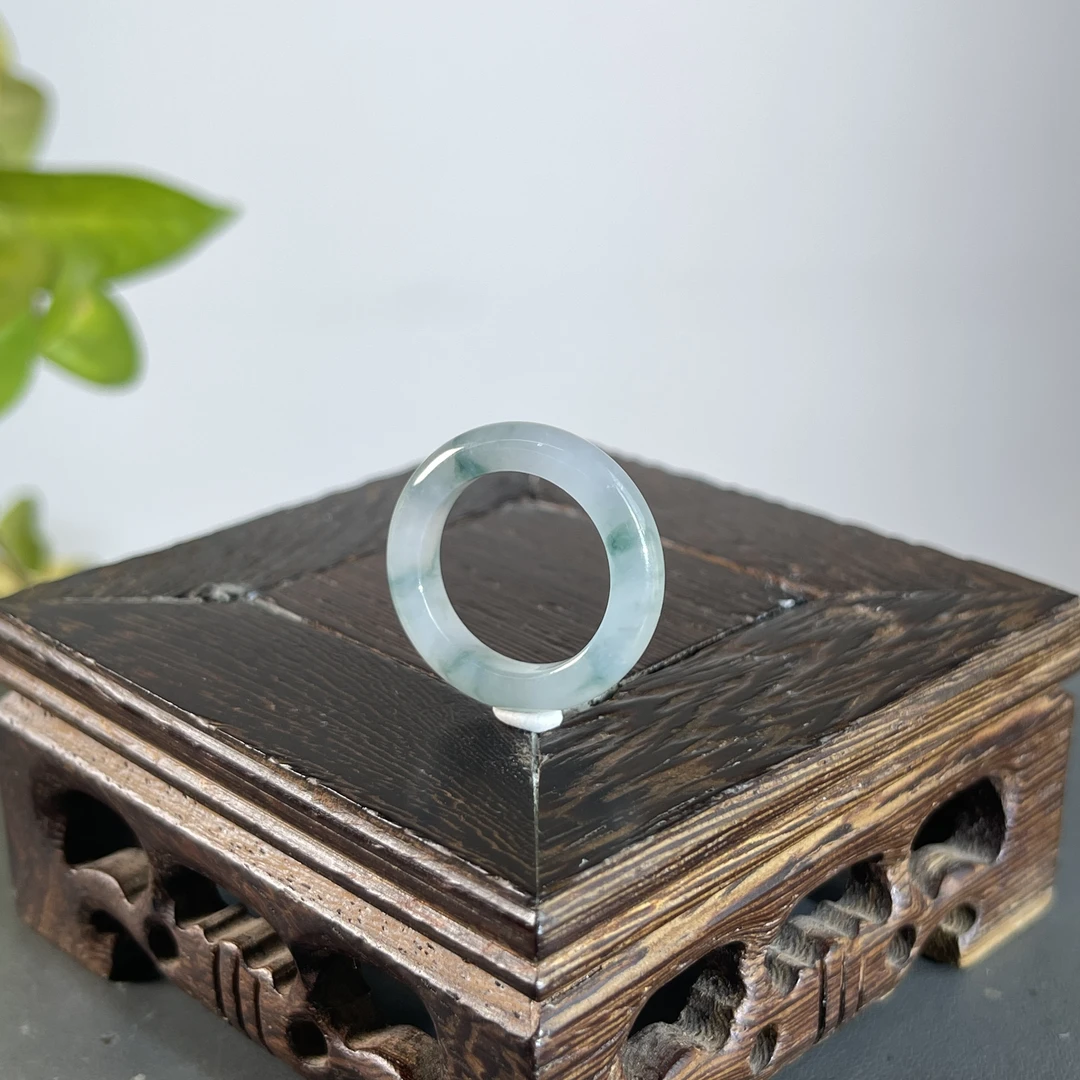 JCW07-65  天然缅甸A货翡翠  翡翠戒圈15#