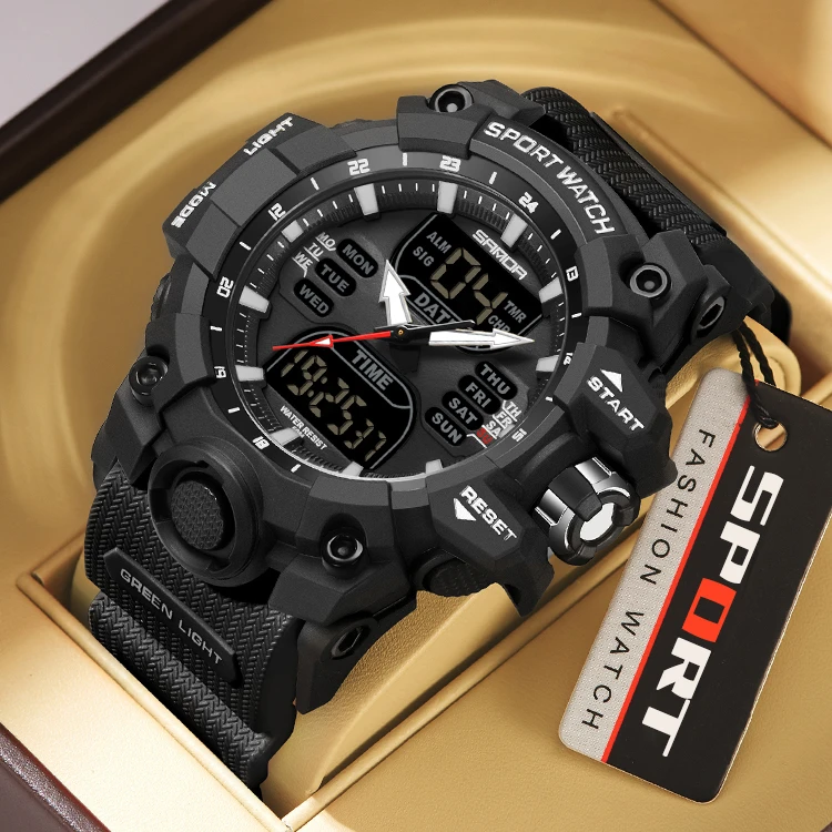 黑武士新款男士手表男款运动电子表户外闹钟防水表小学生初高中生