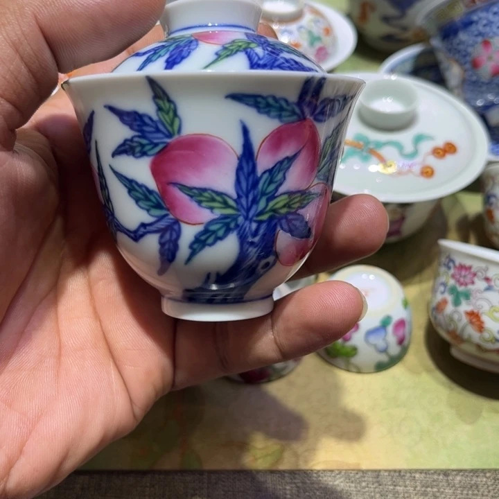 纯手绘精品盖碗杯