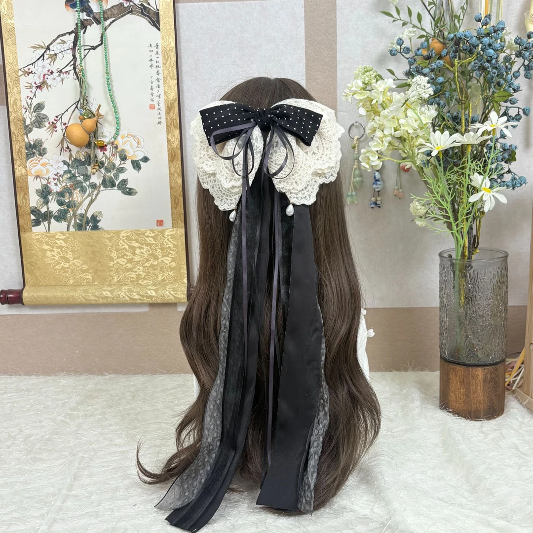【墨棠】新国风多层次蝴蝶结发夹古风汉服洛丽塔头饰
