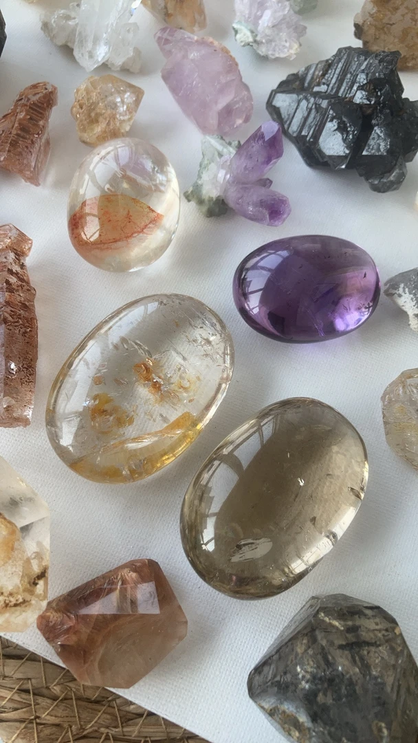 直播间肥皂手握把玩白黄紫水晶多样性发一