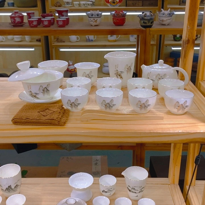 【不止】羊脂玉瓷茶具套装