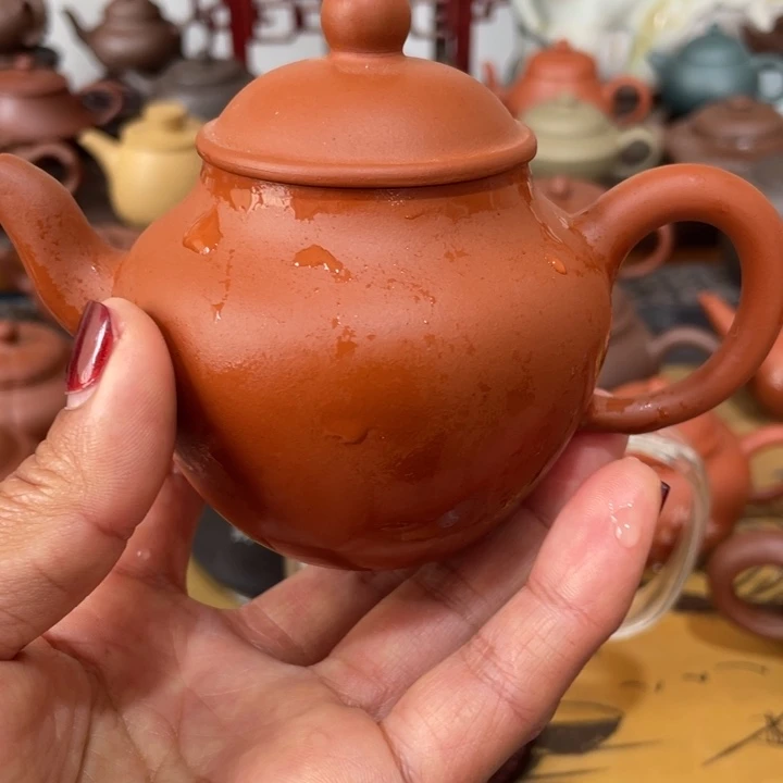 紫砂茶壶开***牛宫灯红泥