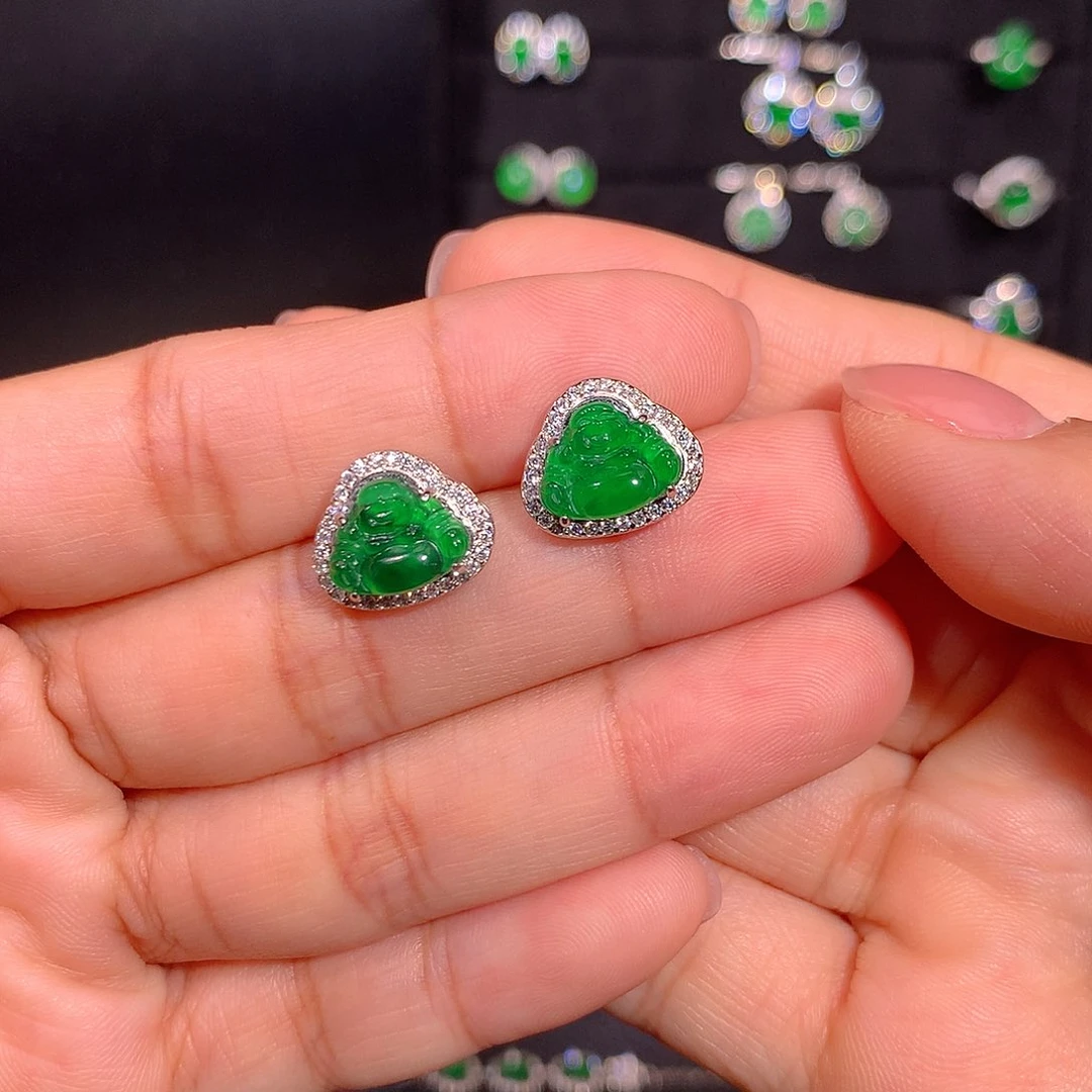 翡翠银S925镶嵌耳饰多样性