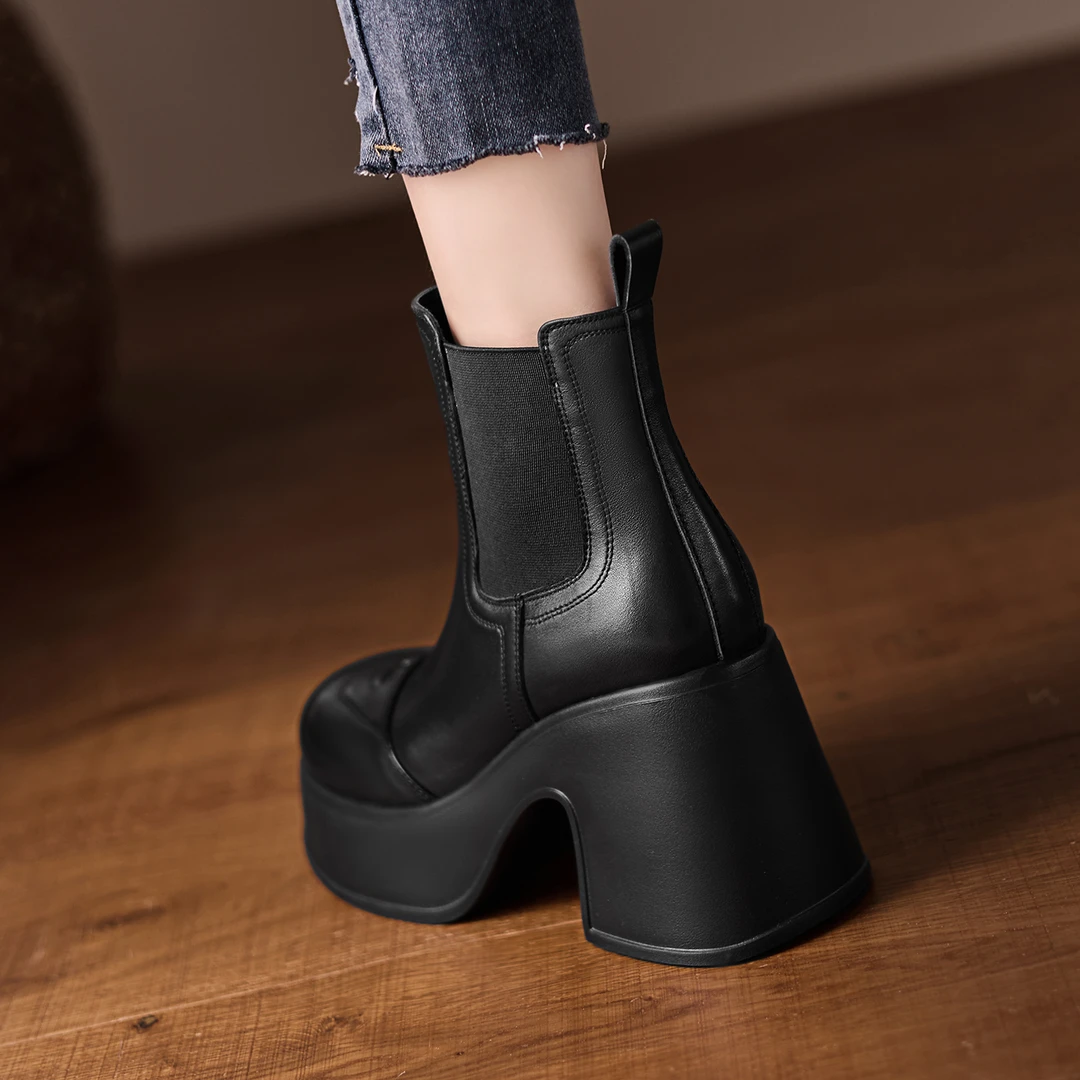 小个子增高9.5cm~靴子女款爆款2025新款短靴高跟切尔西靴烟筒靴女