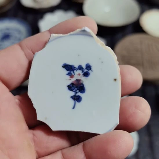 瓷片青花影青杯垫学习标本