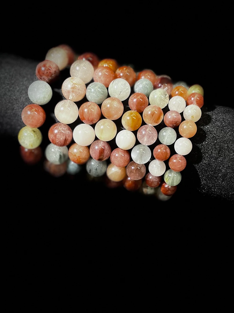 TM25天然彩兔毛单圈手串多样性发其一