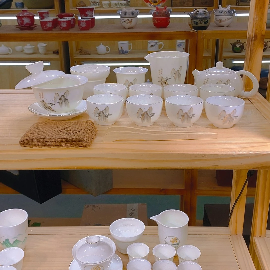 【不止】羊脂玉瓷茶具套装