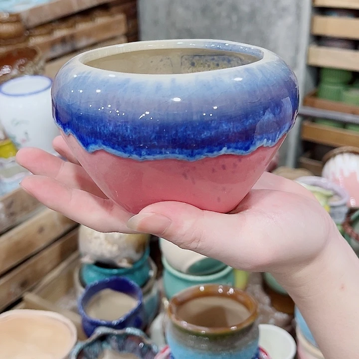 有孔，凑10元包邮陶瓷花盆发货！