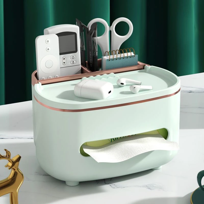 家用轻奢多功能桌面遥控器收纳盒纸巾盒抽纸盒茶几客厅创意简约高